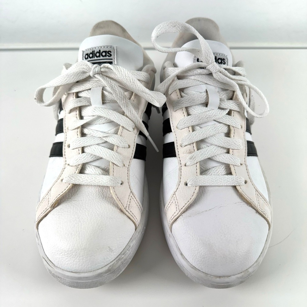 Adidas‎ Cloudfoam Advantage Women's White Black Stripes Sneakers Size 9.5 - Picture 13 of 16